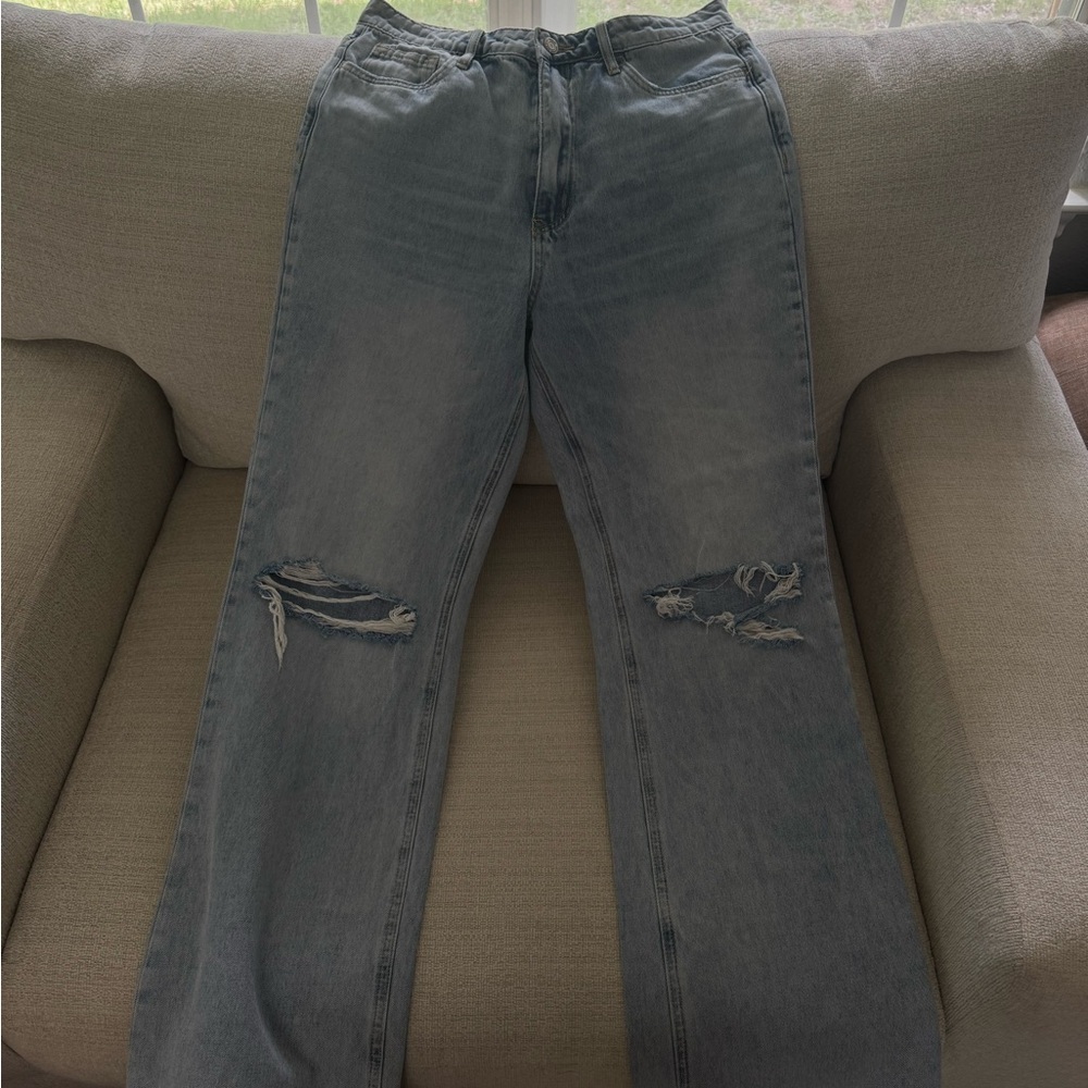 Distressed Blue Jeans